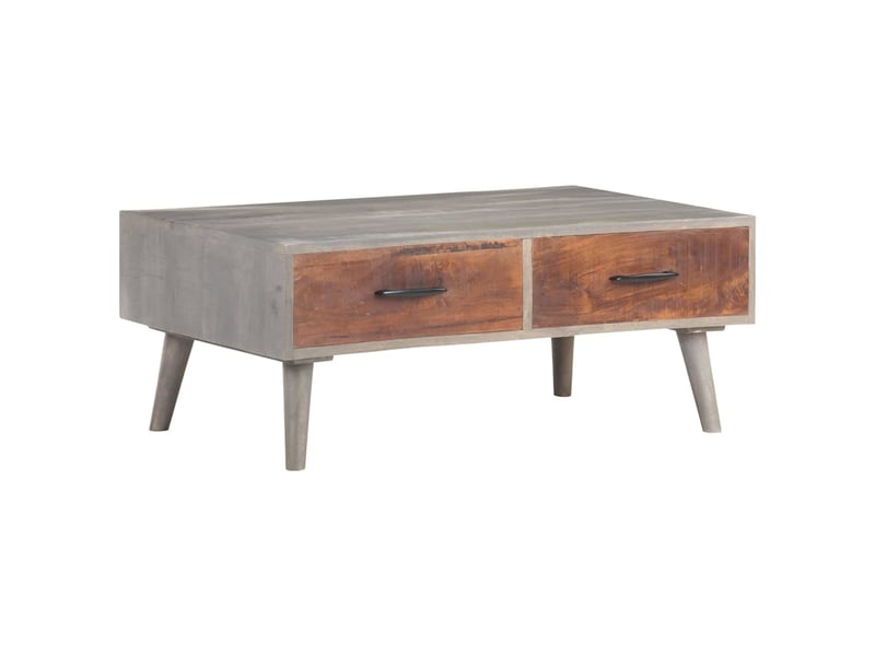  Table basse - table de salon - table à thé gris 100x60x40 cm bois massif de manguier brut  - Conforama B