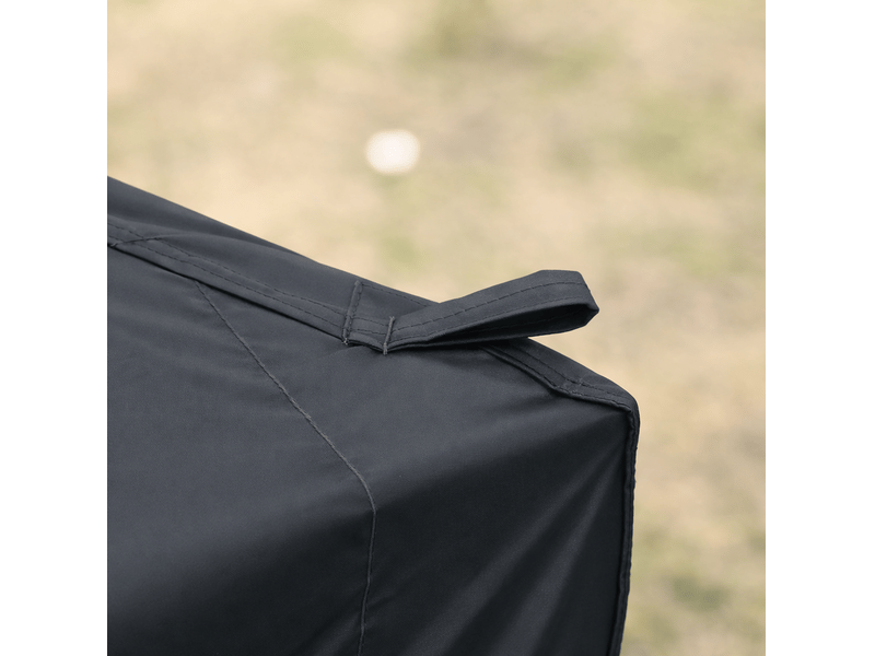 Pavillon pliant de jardin 3 x 3 m noir en acier, 4 parois latérales avec fenêtres et 4 sacs de lestage - Conforama E