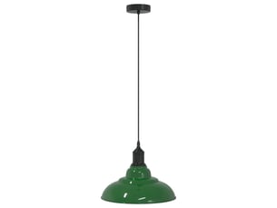 Lampe suspendue, suspension luminaire réglable hauteur e27 vert brillant ø 31cm métal