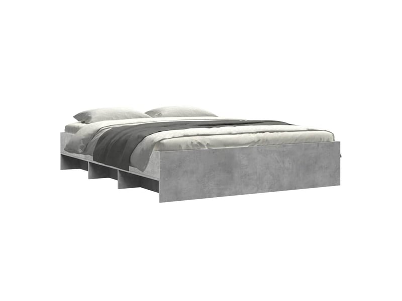  Lit double- lit adulte -  cadre de lit sans matelas gris béton 160x200 cm bois ingénierie  - Conforama B