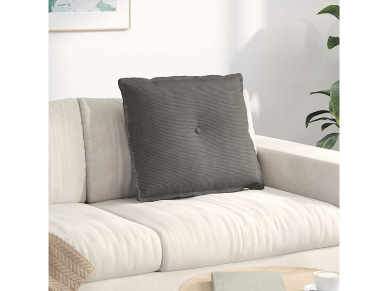 Coussin de dos, coussin de dossier gris clair 60 x 50 cm tissu en velours côtelé cf54682 - Conforama B