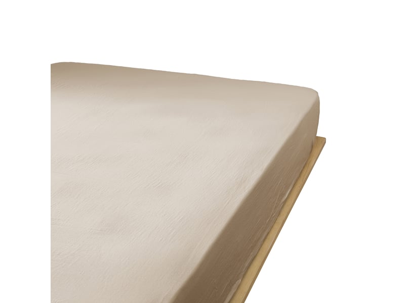  Drap housse 140x190+30 cm gaze de coton terra ficelle PD24862 - Conforama A