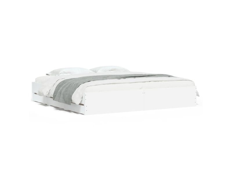  Lit double- lit adulte -  cadre de lit avec tiroirs sans matelas blanc 180x200 cm  - Conforama A