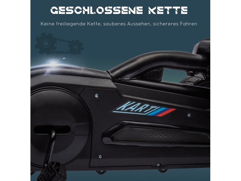 Kart à pédales enfant 100x58x58,5 cm siège réglable noir  - Conforama E