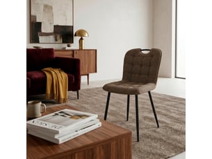 Chaise en tissu CHAI coloris marron