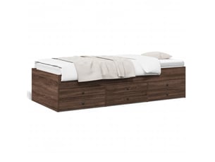 Lit simple 90x200 cm    coloris marron