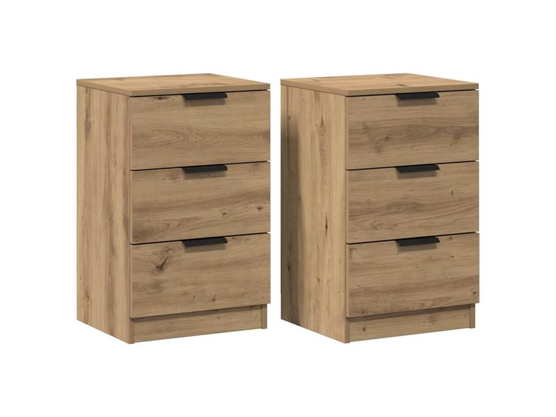  Lot de 2 tables de chevet - cabinet de chevet - table de nuit chêne artisanal bois d'ingénierie  - Conforama A