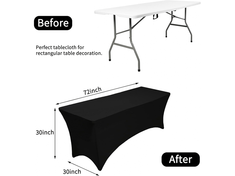  Housse de coussin - nappes noires en spandex 1, 80 m de long, extensibles et ajustées, idéales pour les mariages, les fêtes d'anniversaire et les banquets XLH-ZLS-009297ZLS - Conforama B