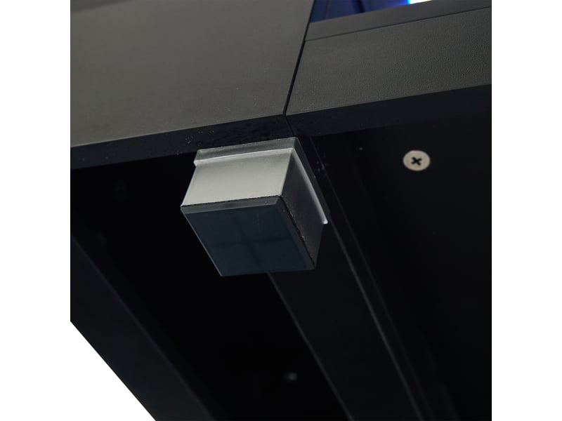 Table basse led à double plateau avec rangement pour salon 100×50×35 cm en panneaux de particules noir - Conforama D