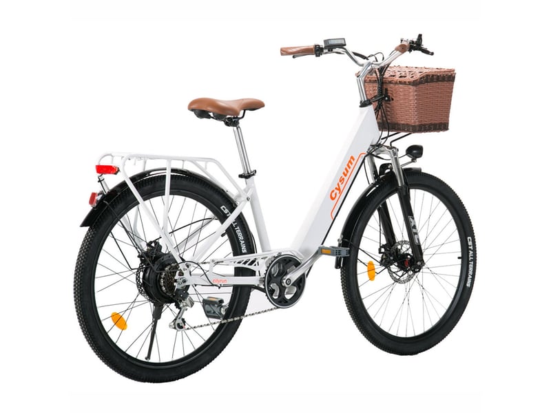  Vélo électrique de ville cysum cityrun, 250 w, batterie 36 v 10 ah, blanc Cityrun - Conforama C