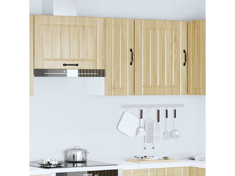 Meuble de rangement, armoire murale de cuisine lucca chêne sonoma bois ingénierie shl8472 - Conforama C