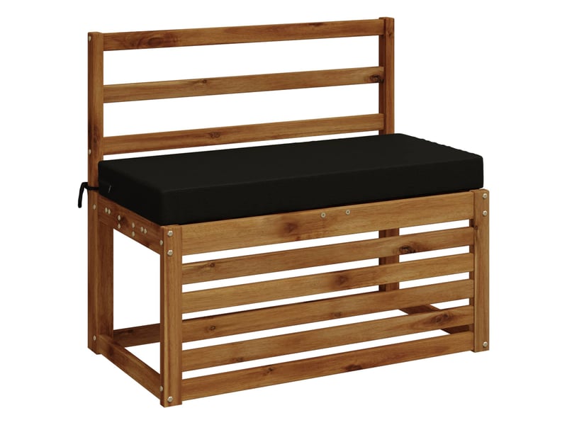 Lot de 2 coussins de banc, coussins d'assise soest 100 % polyester noir cf57290 - Conforama A