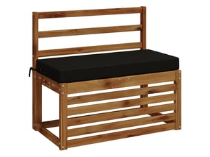 Lot de 2 coussins de banc, coussins d'assise soest 100 % polyester noir cf57290