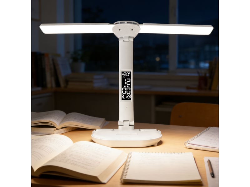  Lampe de bureau led double tête 40 led 3000-6000 k tactile anti-lumière bleue blanche chicfurn  - Conforama B