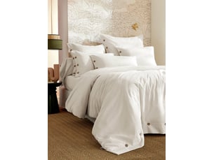 Housse de couette 240 x 220 cm percale de coton 120 fils unie perrine blanc