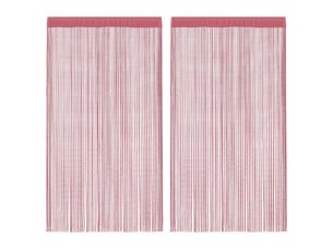 Lot de 2 rideaux en fils, rideau de porte 140 x 250 cm rose cf43850