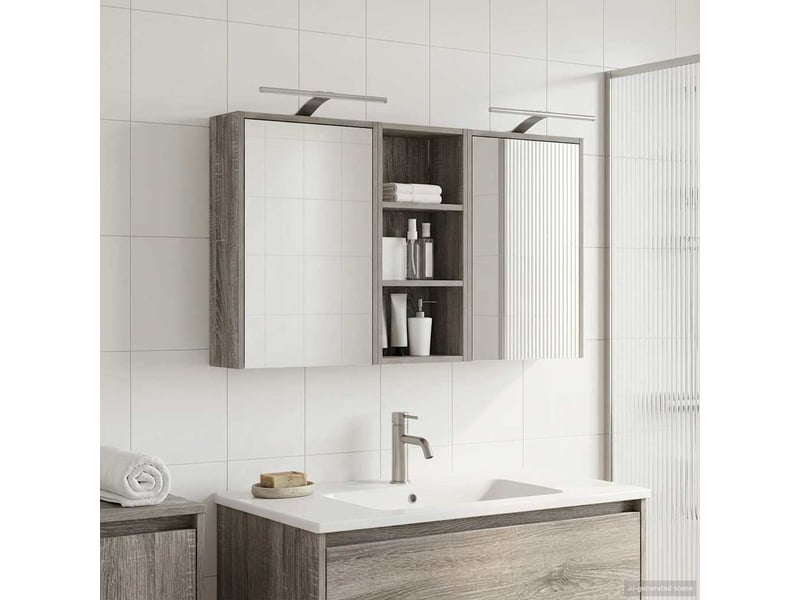  Ensemble de meubles de salle de bain 3 pcs 116x16x62.5 cm shl9059  - Conforama D