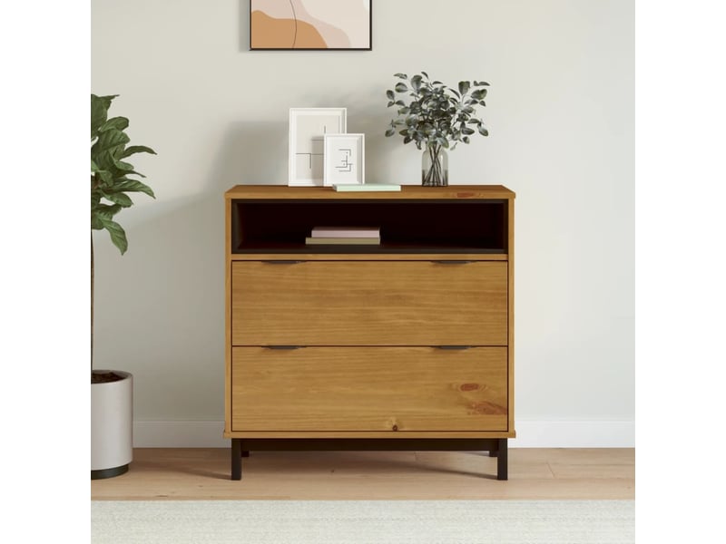  Commode chambre adulte, armoire à tiroirs flam 80x40x80 cm bois de pin massif  - Conforama B