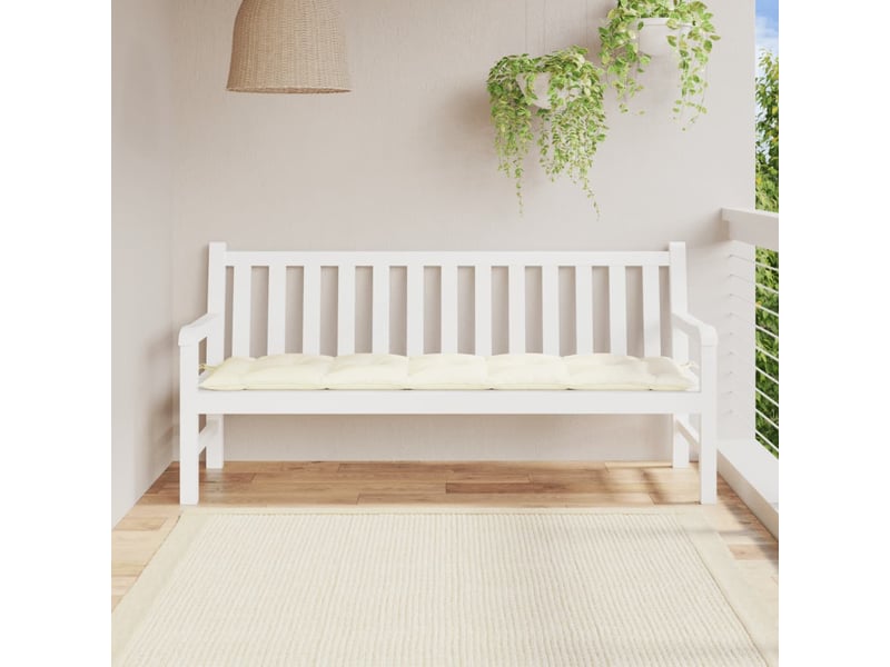  Coussin de banc de jardin, coussin d'assise crème 180x50x7 cm tissu oxford cf52716  - Conforama B