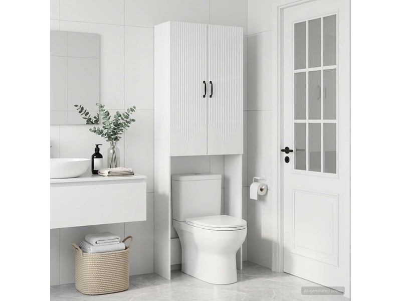 Armoire de toilette, meuble de toilette hoorn blanc brillant 66x25.5x190 cm - Conforama B