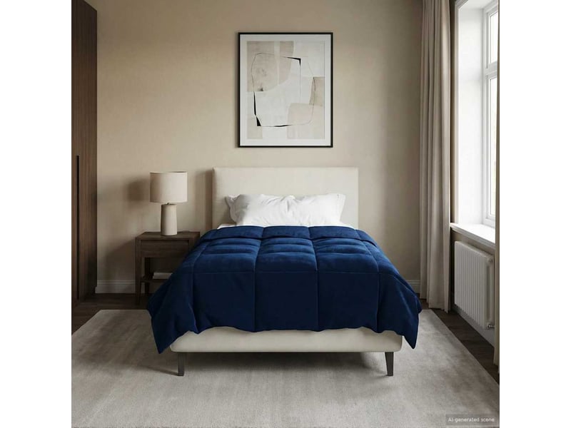  Duvet - couette complet toute l'année 155 x 220 cm 4 saisons bleu foncé  - Conforama B