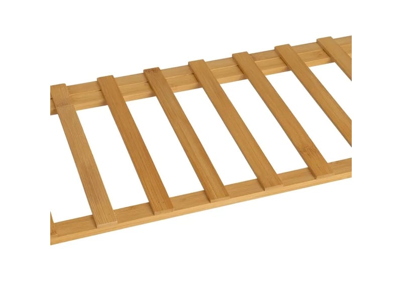  Étagère à chaussures pliable 2 niveaux en bambou naturel, capacité 6 paires - longueur 68 x profondeur 25 x hauteur 24 cm  - Conforama E