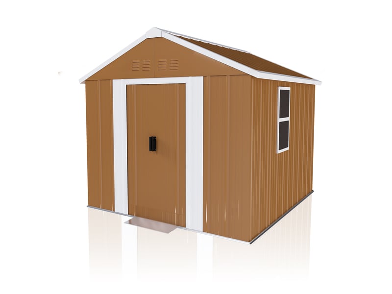  Abri de jardin en acier 1,8 × 1 m, porte verrouillable, fenêtre et ventilation, sans plancher  - Conforama D
