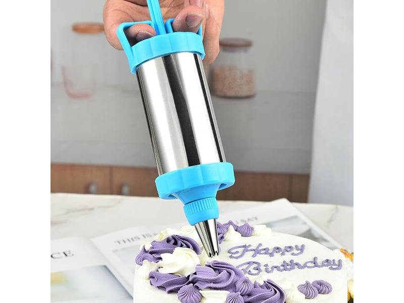  Seringue de décoration de gâteau en métal, seringue à passepoil pour décoration de gâteau outils de décoration de crème dessert réutilisables NO Commercial reference - Conforama D