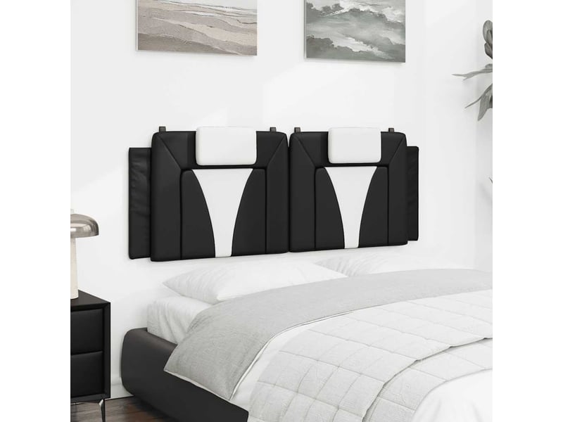 Coussin de tête de lit viana noir et blanc 120 cm similicuir cf55971 - Conforama D