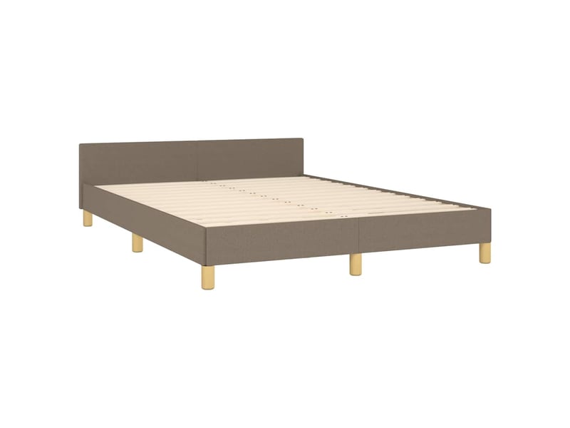  Lit double- lit adulte -  cadre de lit sans matelas taupe 140x200 cm tissu  - Conforama D