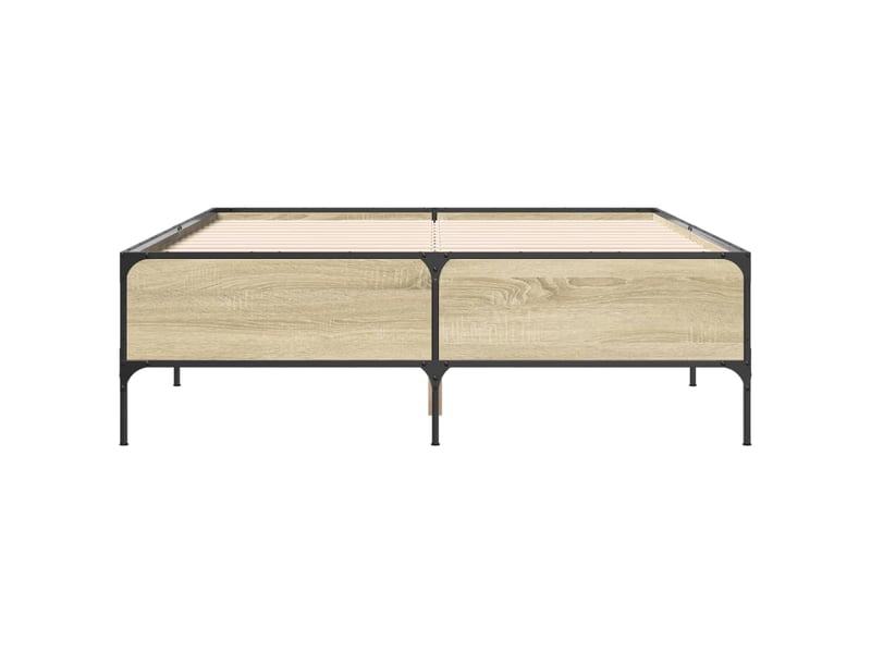  Lit double- lit adulte -  cadre de lit sans matelas chêne sonoma 150x200 cm  - Conforama C