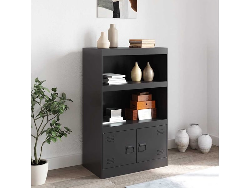  Buffet - bahut - meuble de rangement noir 67x39x107 cm acier  - Conforama C