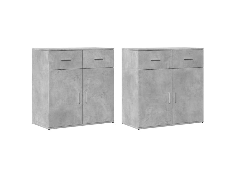  Buffets 2 pcs - bahut - meuble de rangement gris béton 79x38x80 cm bois d'ingénierie  - Conforama A