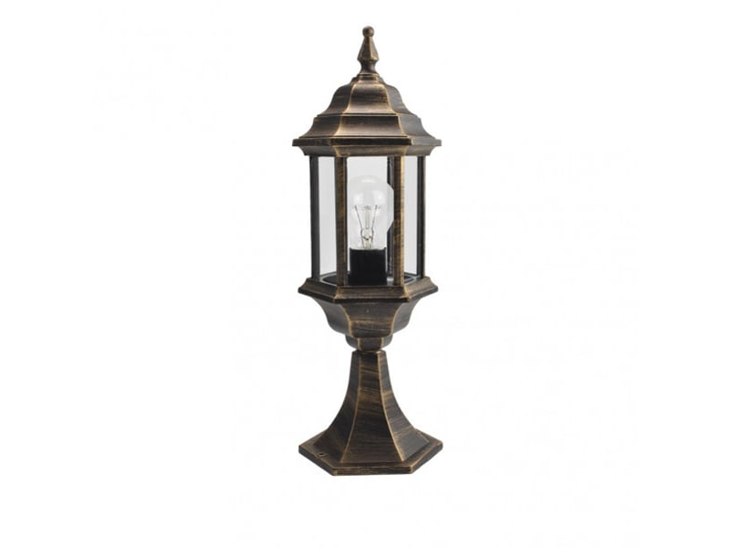 Lanterne de muret extérieur fabrilamp pollux noir et or, 1 x e27, ip44, 48,5 x 17 x 17 cm 149471016 - Conforama A