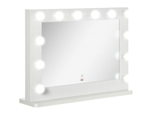 Miroir rectangulaire à poser coloris blanc <strong>COVREO </strong> <strong></strong> - 80 cm x 60 cm