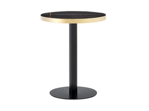 Table d'appoint ronde 60x73,7 cm effet marbre mdf métal noire et dorée