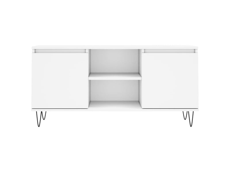  Meuble tv - banc tv - meuble de rangement blanc 104x35x50 cm bois d'ingénierie  - Conforama E