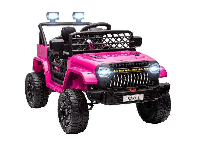  Voiture électrique 12 v pour enfants 95x62,5x65 cm avec télécommande 2,4 ghz rose  - Conforama A