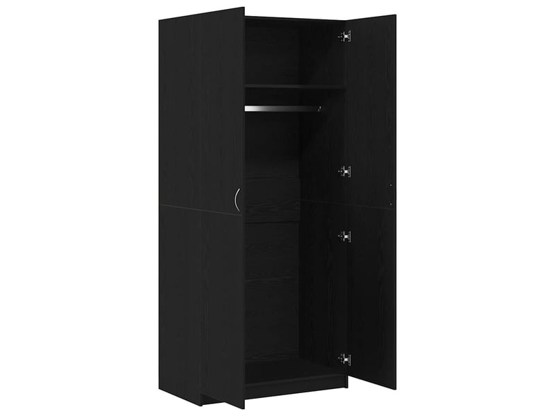  Armoire chambre, armoire de rangement chêne noir 90x52x200 cm bois d'ingénierie  - Conforama E