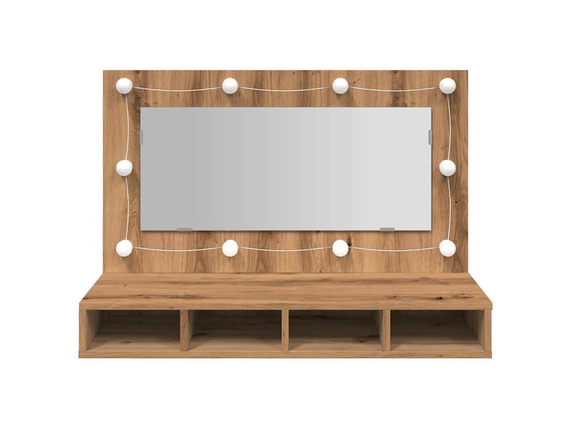  Armoire à miroir avec led chêne artisanal 90x31.5x62 cm  - Conforama E