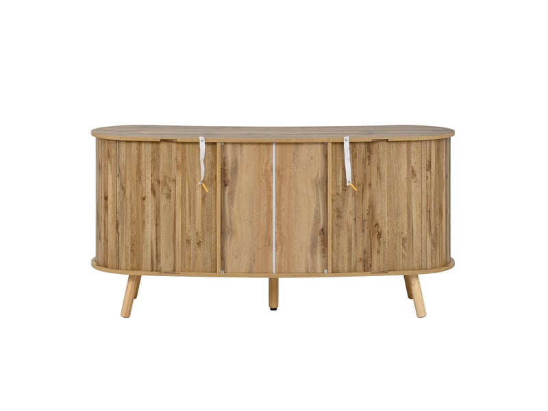 Ensemble de salon 3 pièces comprenant table basse buffet et meuble tv en forme de haricot avec portes coulissantes - Conforama D