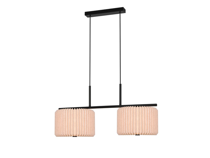  Suspension dual ajour finement plissé, vivienne en textile et métal noir, ip20, nordlux 2612243003 - Conforama A