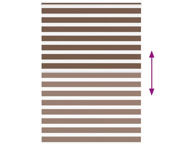Store zèbre, store de fenêtre marron 155x200cm largeur du tissu 150,9cm polyester cf48689 - Conforama E