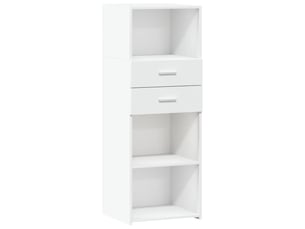 Buffet haut - bahut - meuble de rangement blanc 45x42,5x124 cm bois d'ingénierie