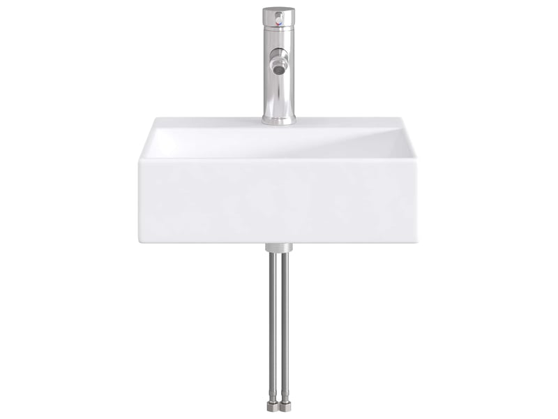Lavabo avec robinet et évacuation chrome 39x30.5x12.5 cm - Conforama D