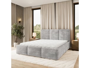Lit coffre 160x200 cm <strong>MASSENO</strong> <strong></strong> coloris gris
