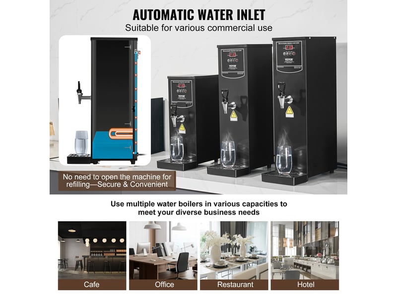 Vevor distributeur d'eau chaude commercial fontaine à eau sur réseau 15 l café - Conforama D