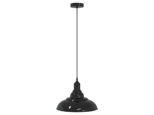 Lampe suspendue, suspension luminaire réglable hauteur e27 noir brillant ø 31cm métal