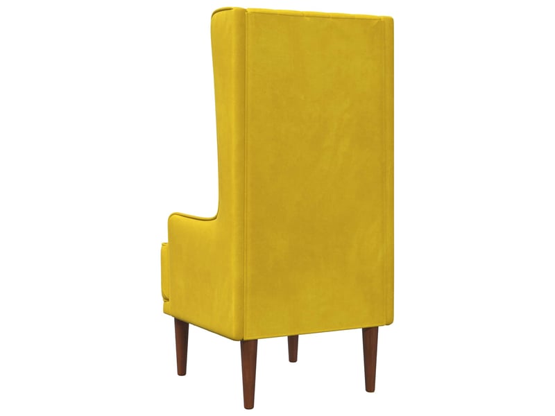  Vidaxl chaise à dossier haut avec boutons capitonnés jaune velours  - Conforama E