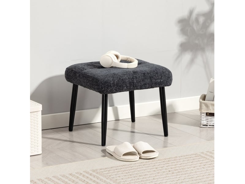  Pouf 45x41x38 cm pieds en métal gris foncé  - Conforama B
